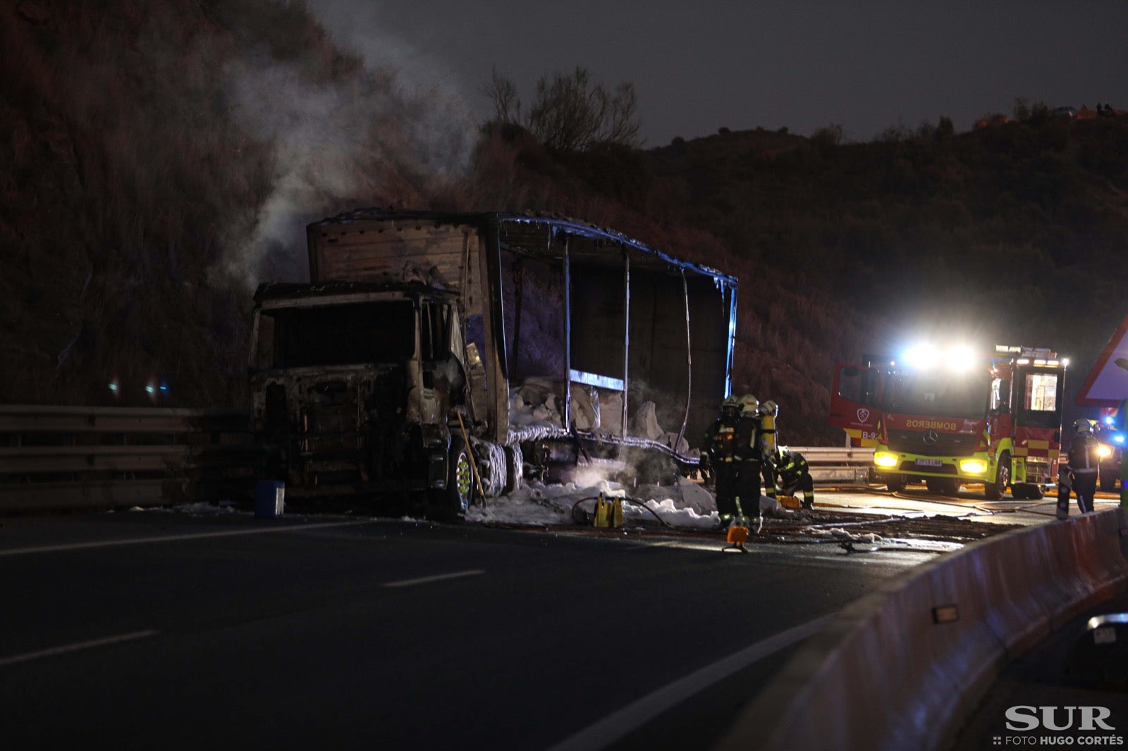 Así fue el incendio de un camión con 24 toneladas de nitrato potásico