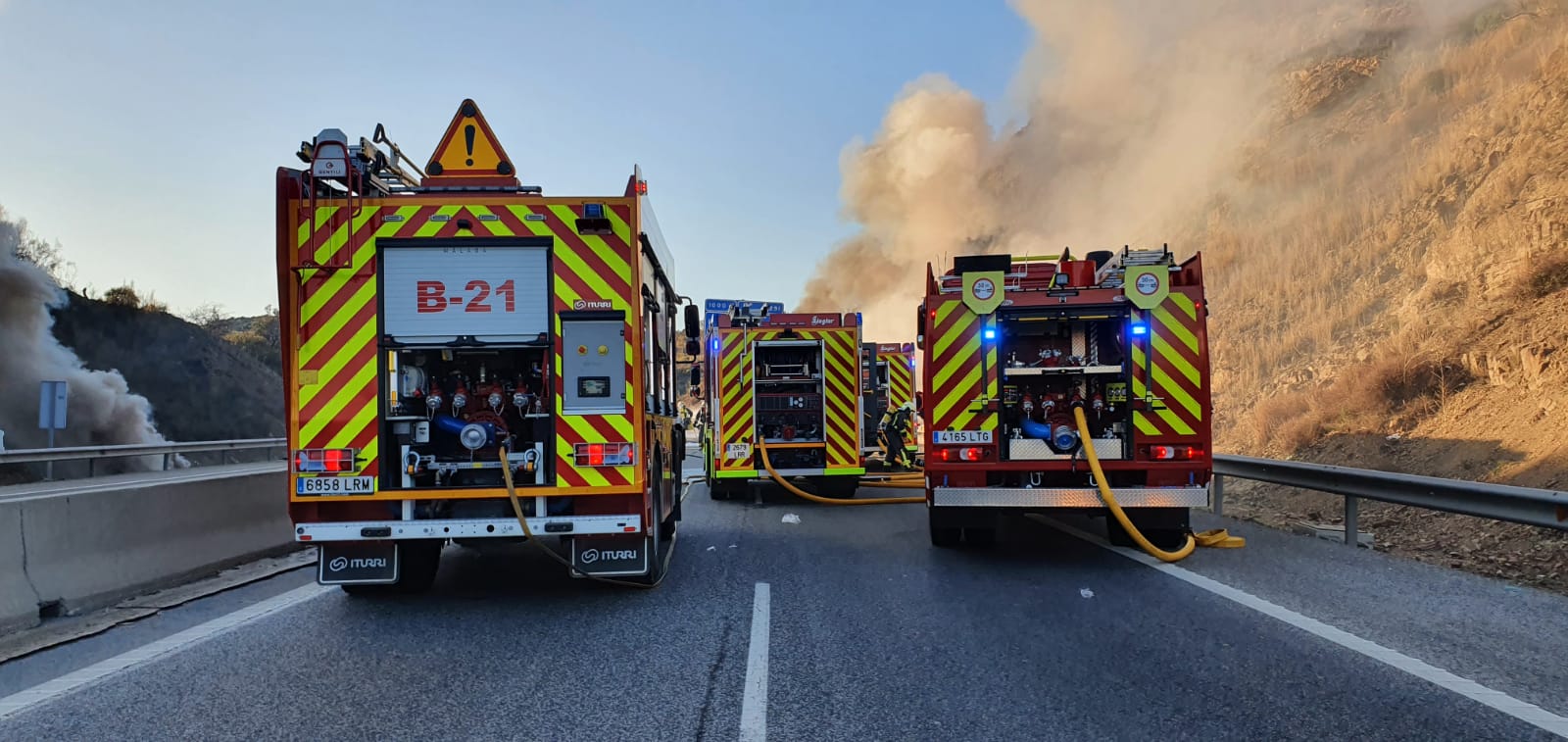 Así fue el incendio de un camión con 24 toneladas de nitrato potásico