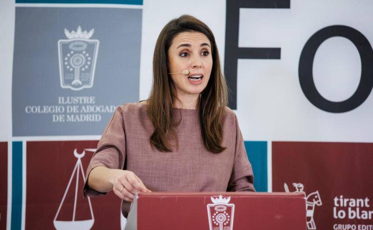 La ministra de Igualdad y número dos de Podemos, Irene Montero.