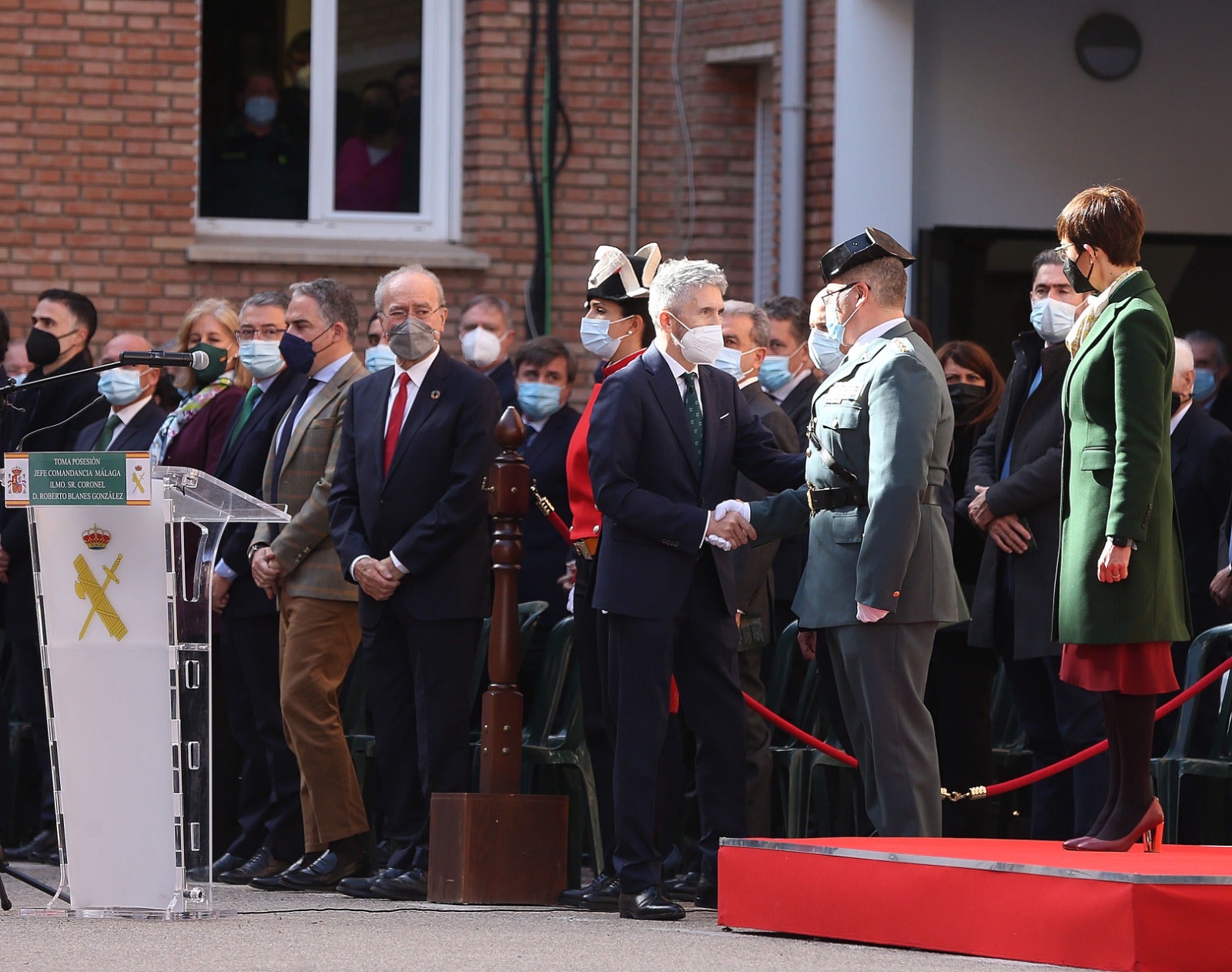 El ministro del Interior, Fernando Grande-Marlaska, ha presidido el acto al que también ha asistido la directora general de la Guardia Civil, María Gámez. Comandancia de la Guardia Civil de Málaga.