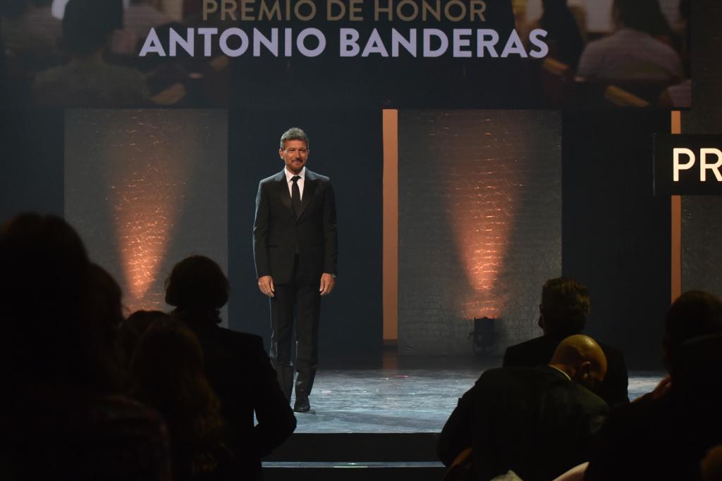 El actor Antonio Banderas recibe el Premio Carmen de Honor en el Teatro Cervantes de su tierra