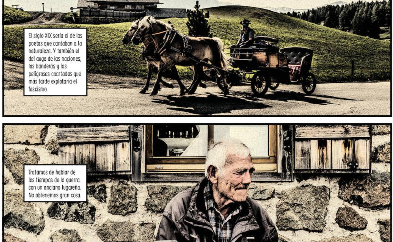 Una de las páginas interiores del cómic 'La falla'.