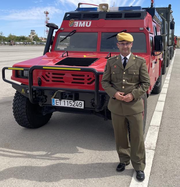 José Carlos Martín en una foto de hace unos meses durante una maniobra con la UME