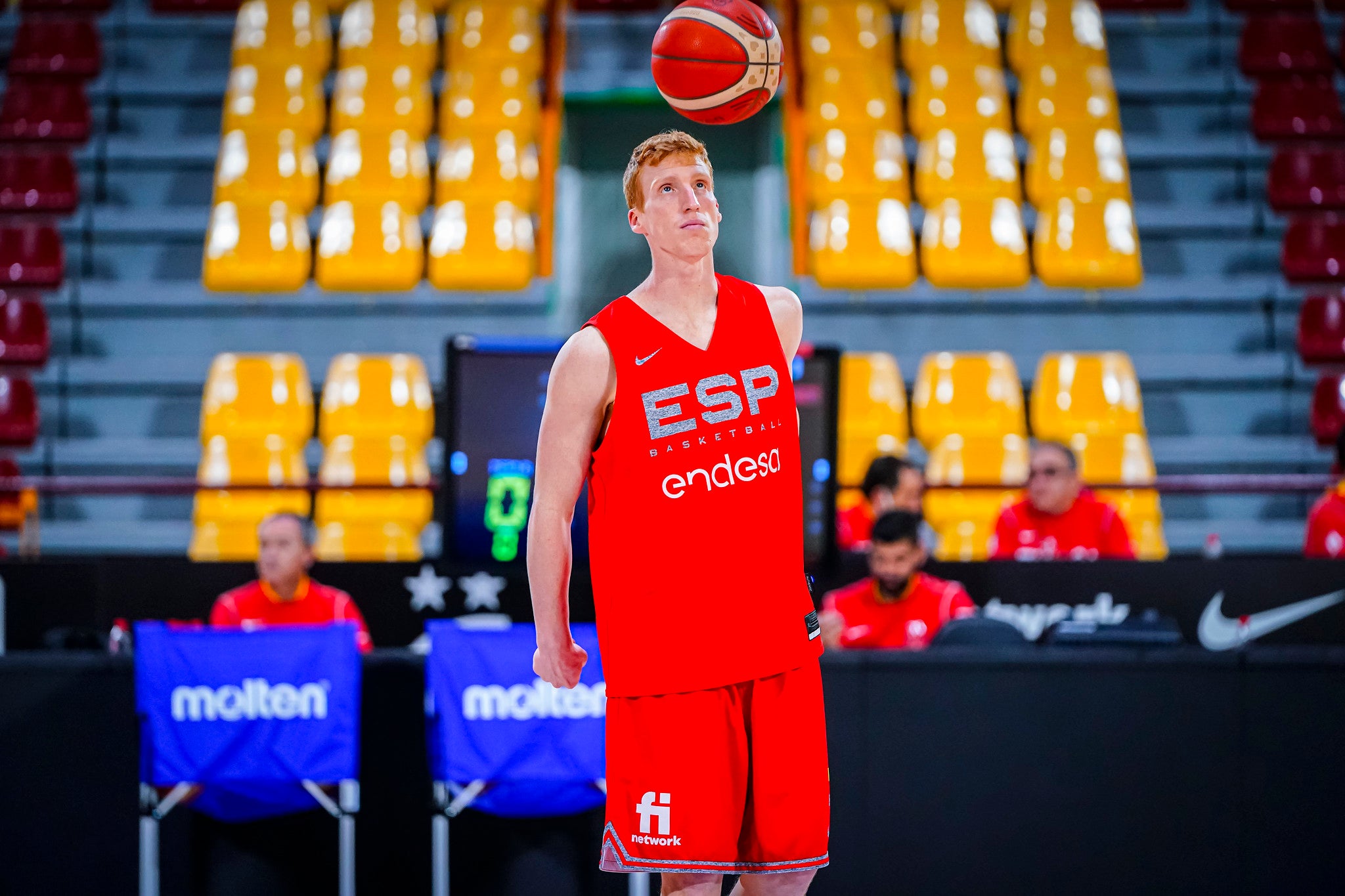 Alberto Díaz, durante el entrenamiento de España en Córdoba.