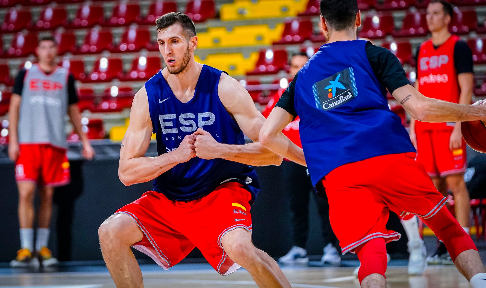 Alberto Díaz, durante el entrenamiento de España en Córdoba.