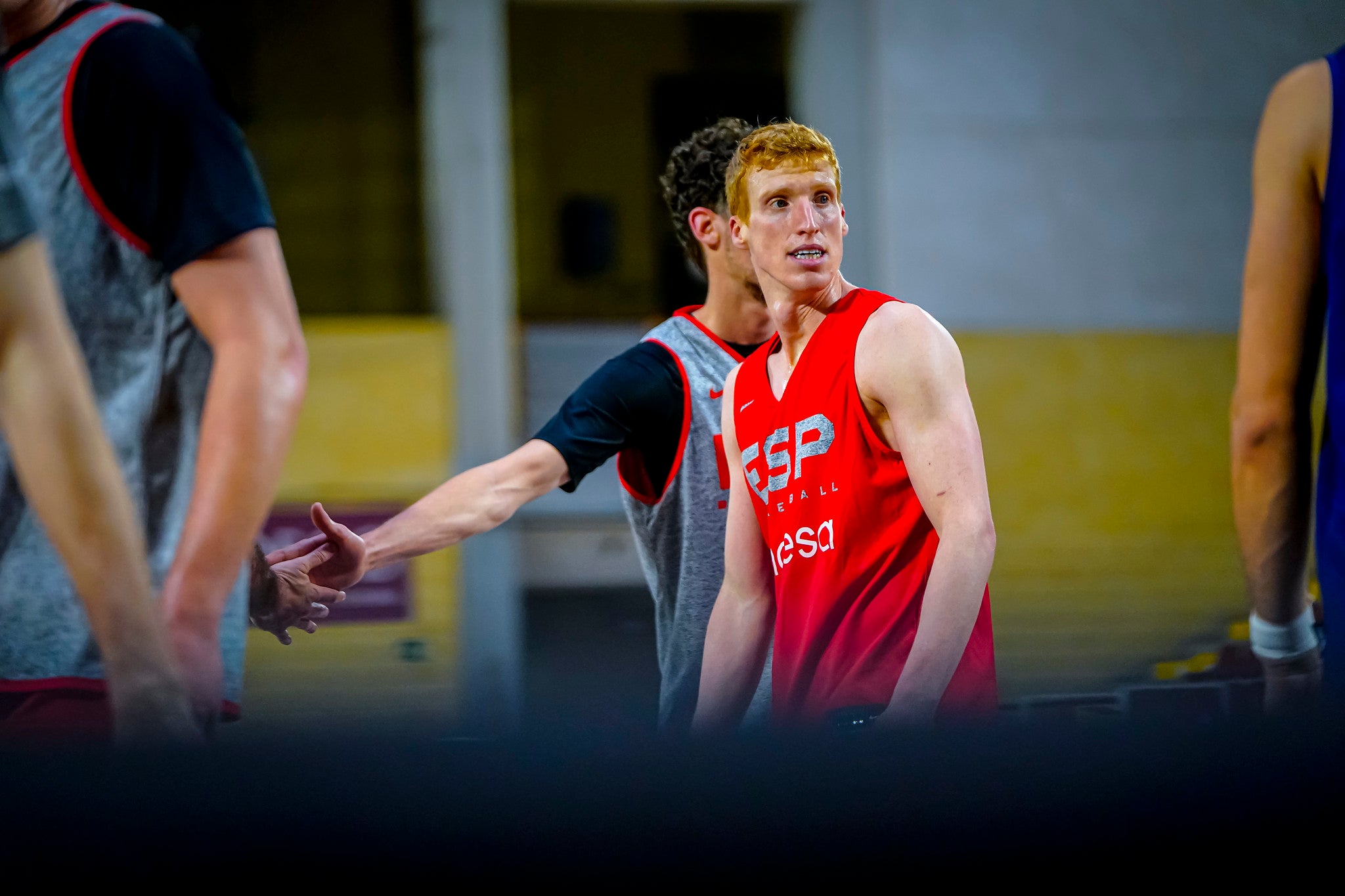 Alberto Díaz, durante el entrenamiento de España en Córdoba.