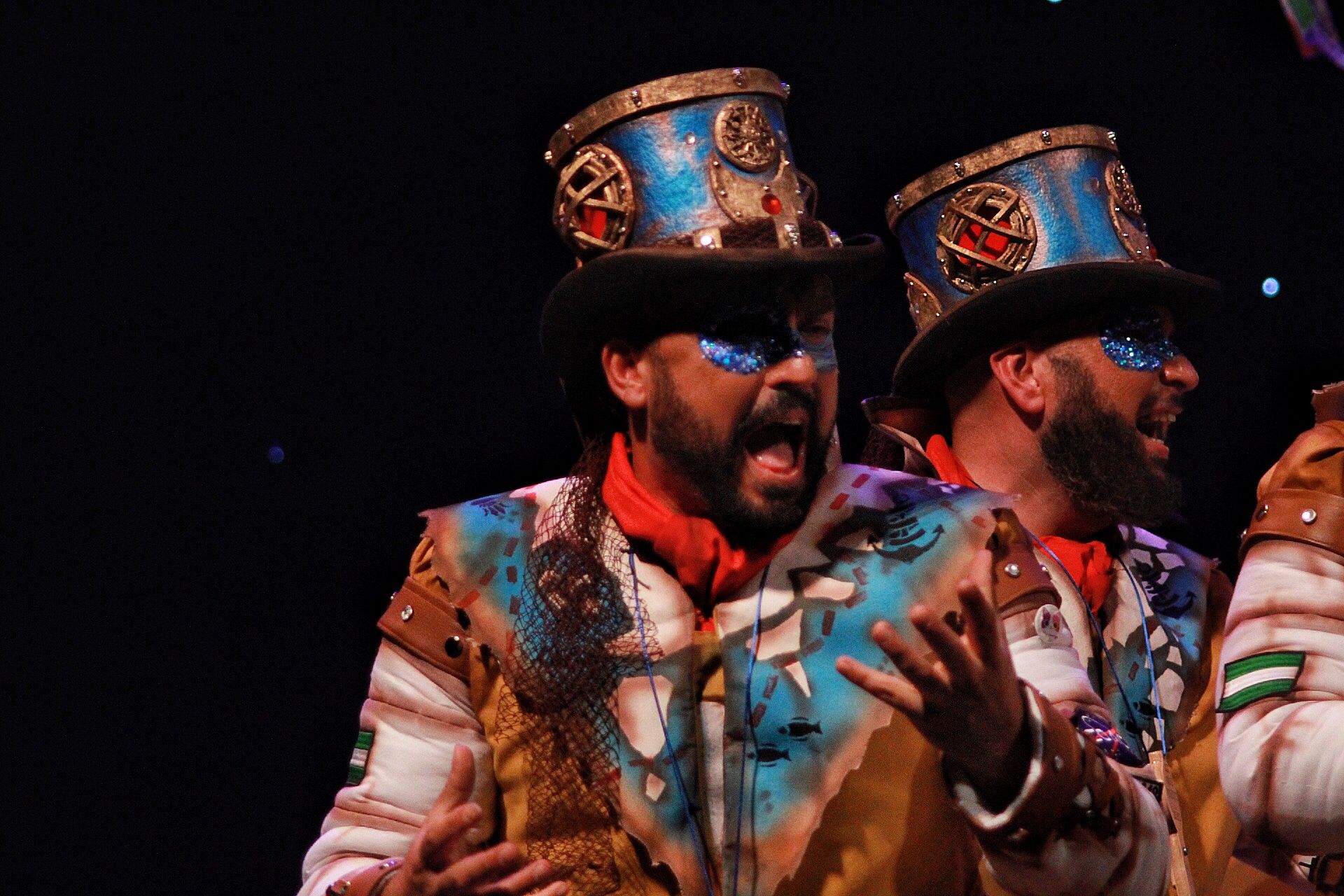 Grupos de la primera semifinal del COAC Málaga en el Teatro Cervantes