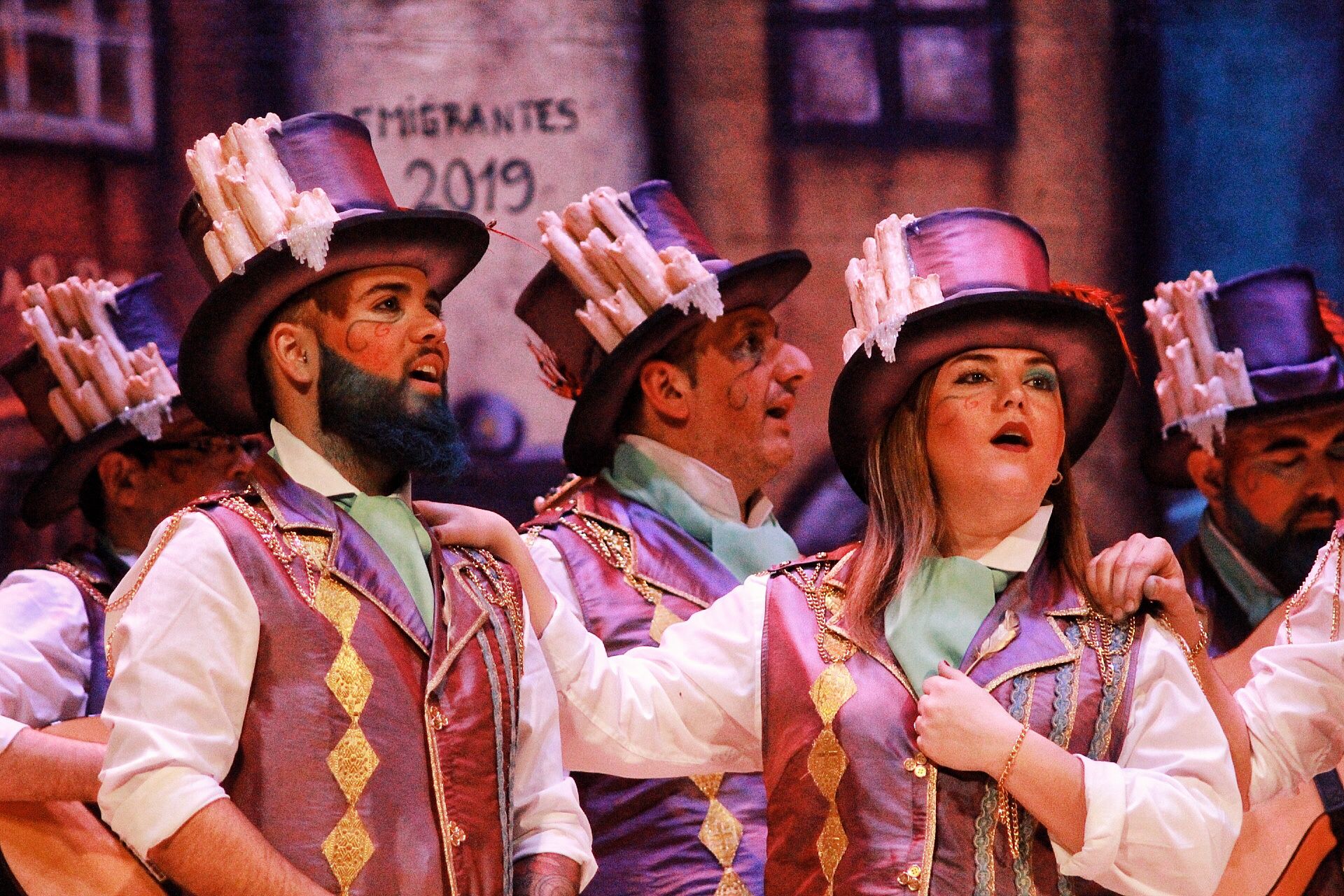 Grupos de la primera semifinal del COAC Málaga en el Teatro Cervantes