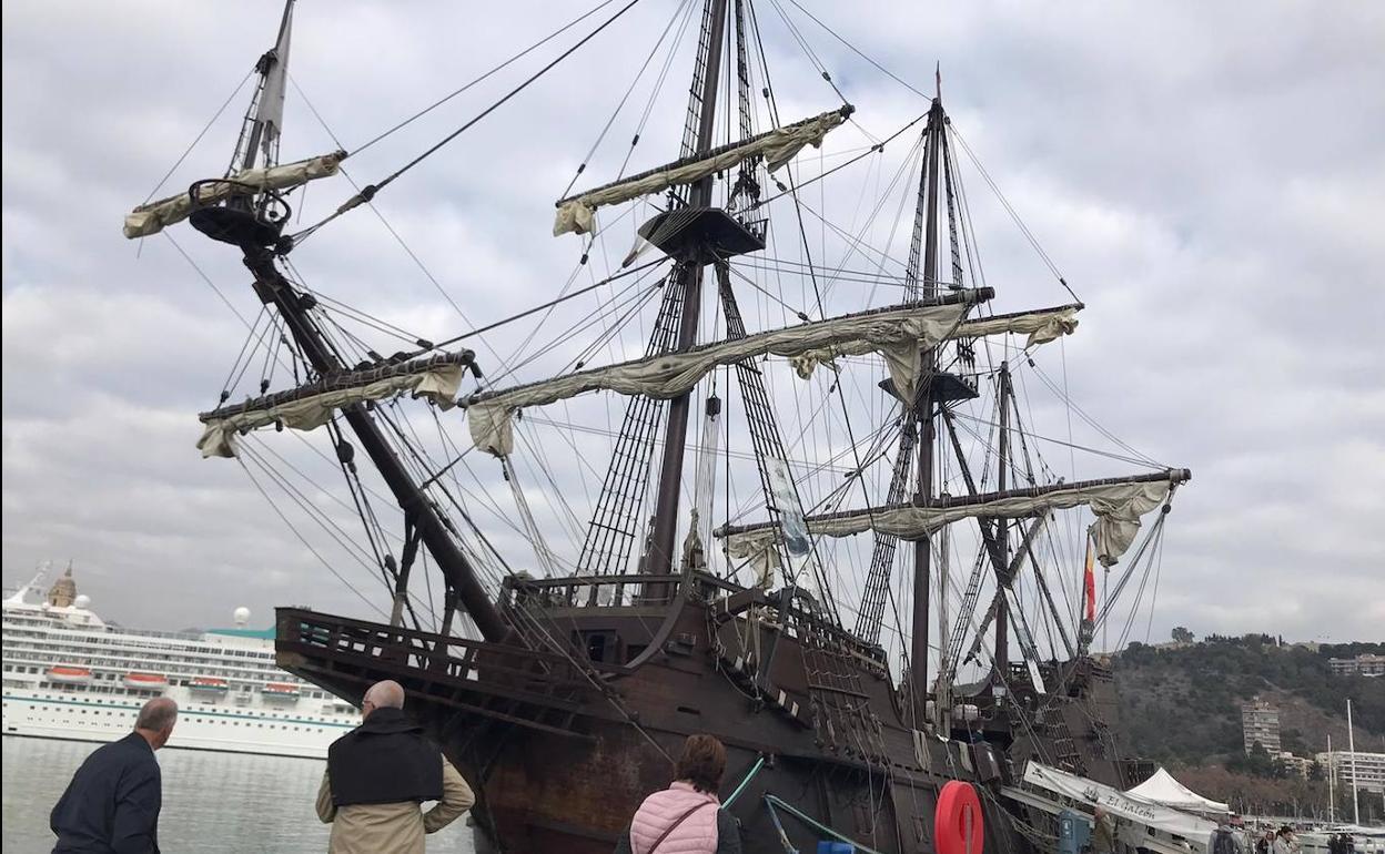 El galeón Andalucía, en una imagen reciente en el puerto de Málaga. 