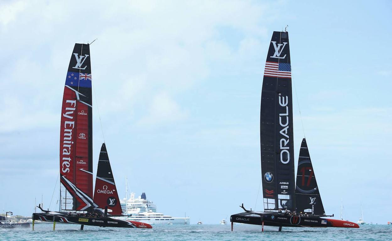 Una regata en una edición anterior de la Copa América. 