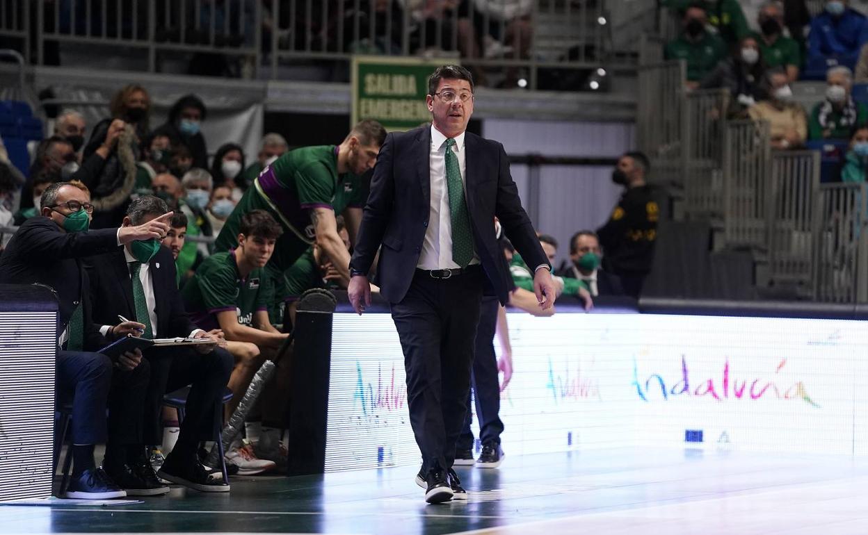 Fotis Katsikaris, durante un partido del Unicaja esta temporada. 