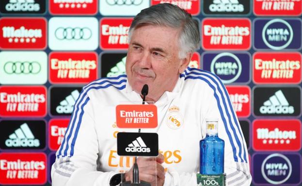 Carlo Ancelotti, en rueda de prensa. 