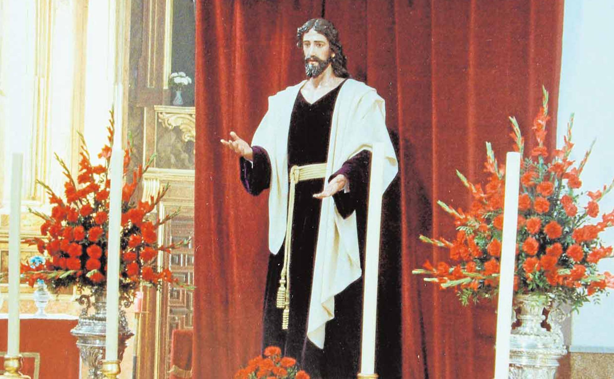 1992. Altar de la bendición del anterior titular de la cofradía, obra del escultor malagueño José Dueñas Rosales.