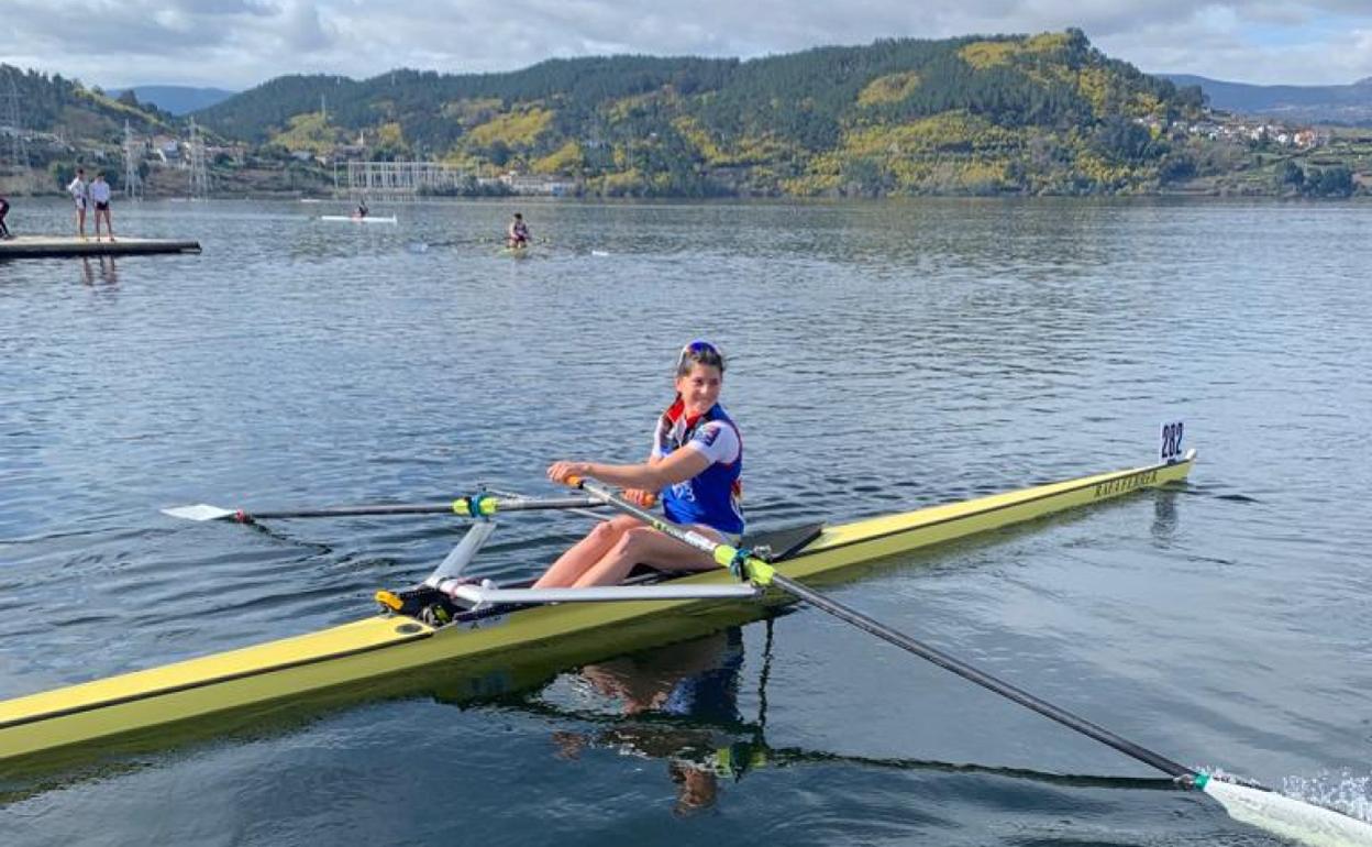 Natalia de Miguel, subcampeona de España de remo