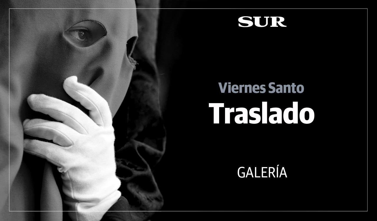 Las mejores imágenes de las cofradías del Viernes Santo en Málaga. Procesionan Monte Calvario, Descendimiento, Dolores de San Juan, Amor, Traslado, Piedad, Sepulcro y Servitas.