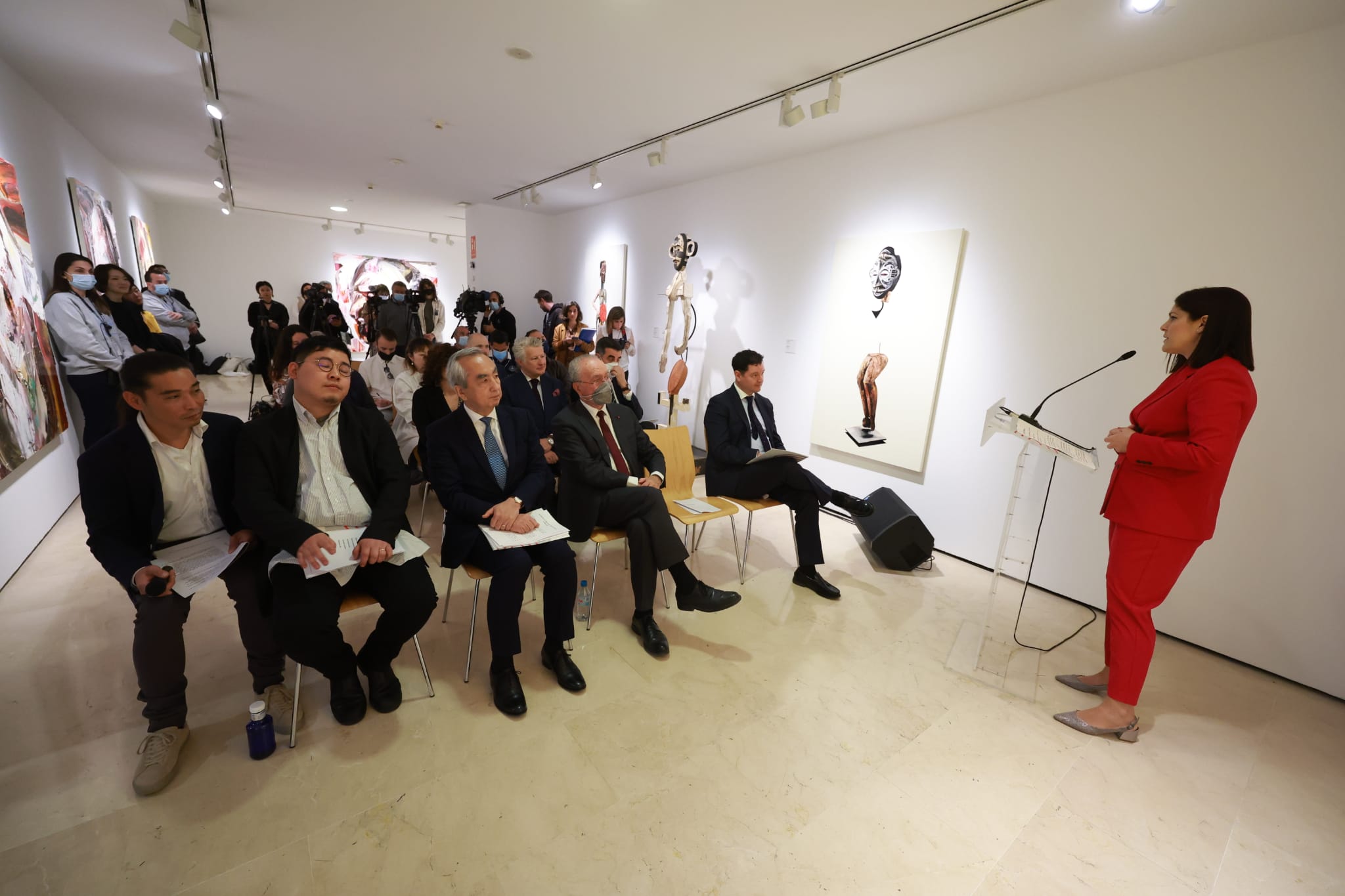 El presidente de Portugal, en su visita a la exposición. 