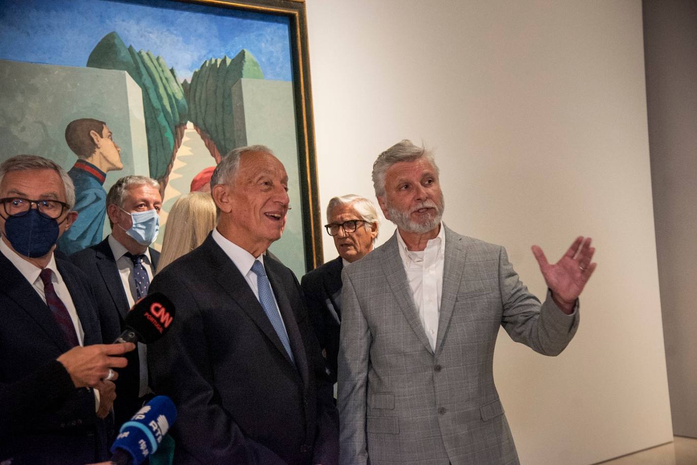 El presidente de Portugal, en su visita a la exposición. 