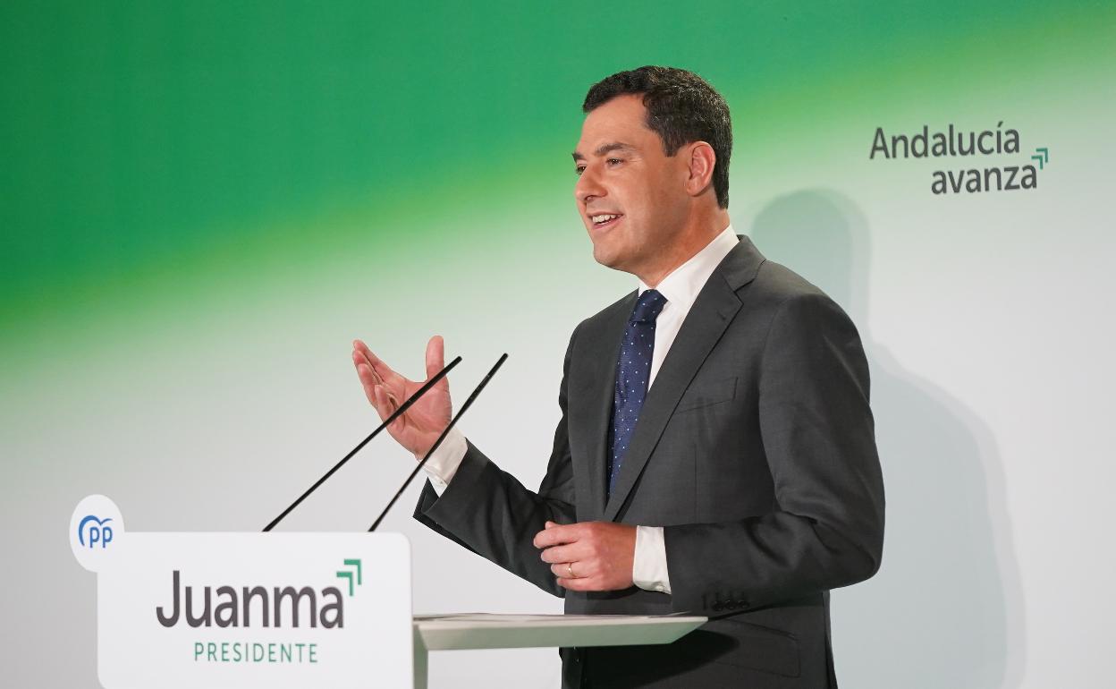 El presidente de la Junta y del PP andaluz, Juanma Moreno. 