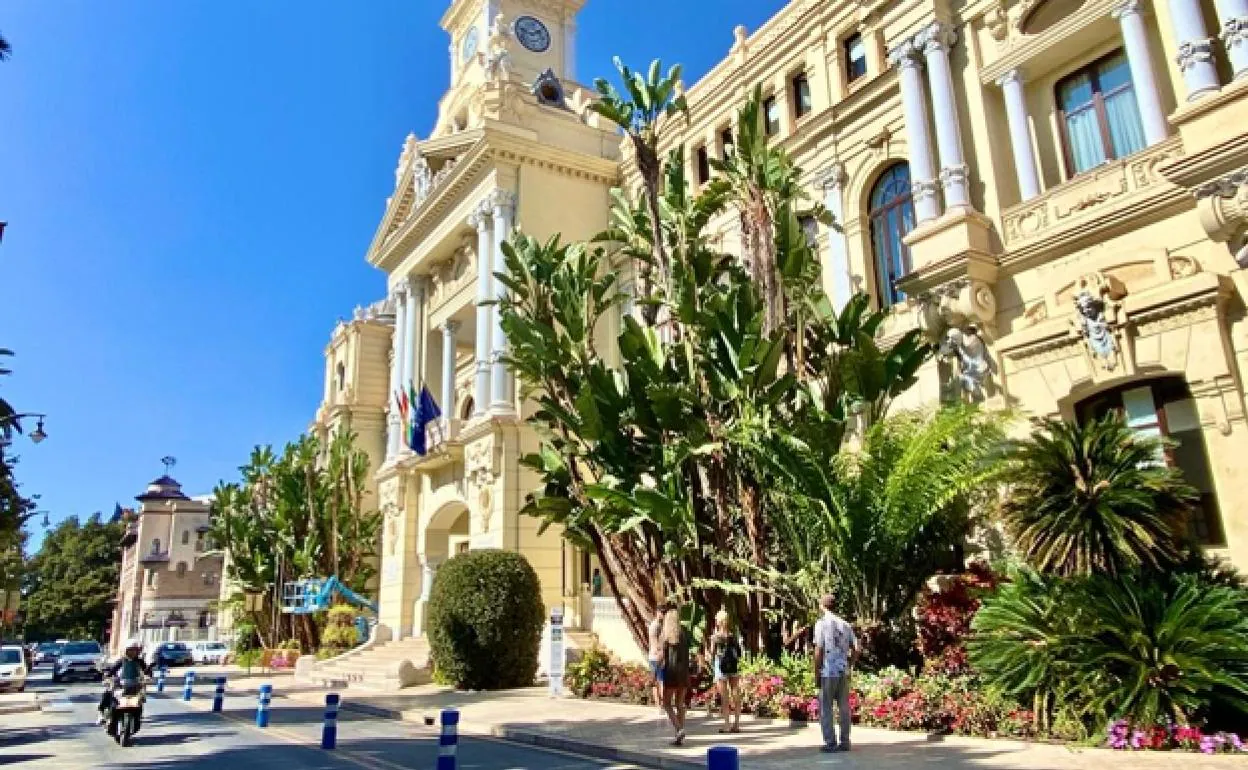 Fachada del Ayuntamiento de Málaga. 