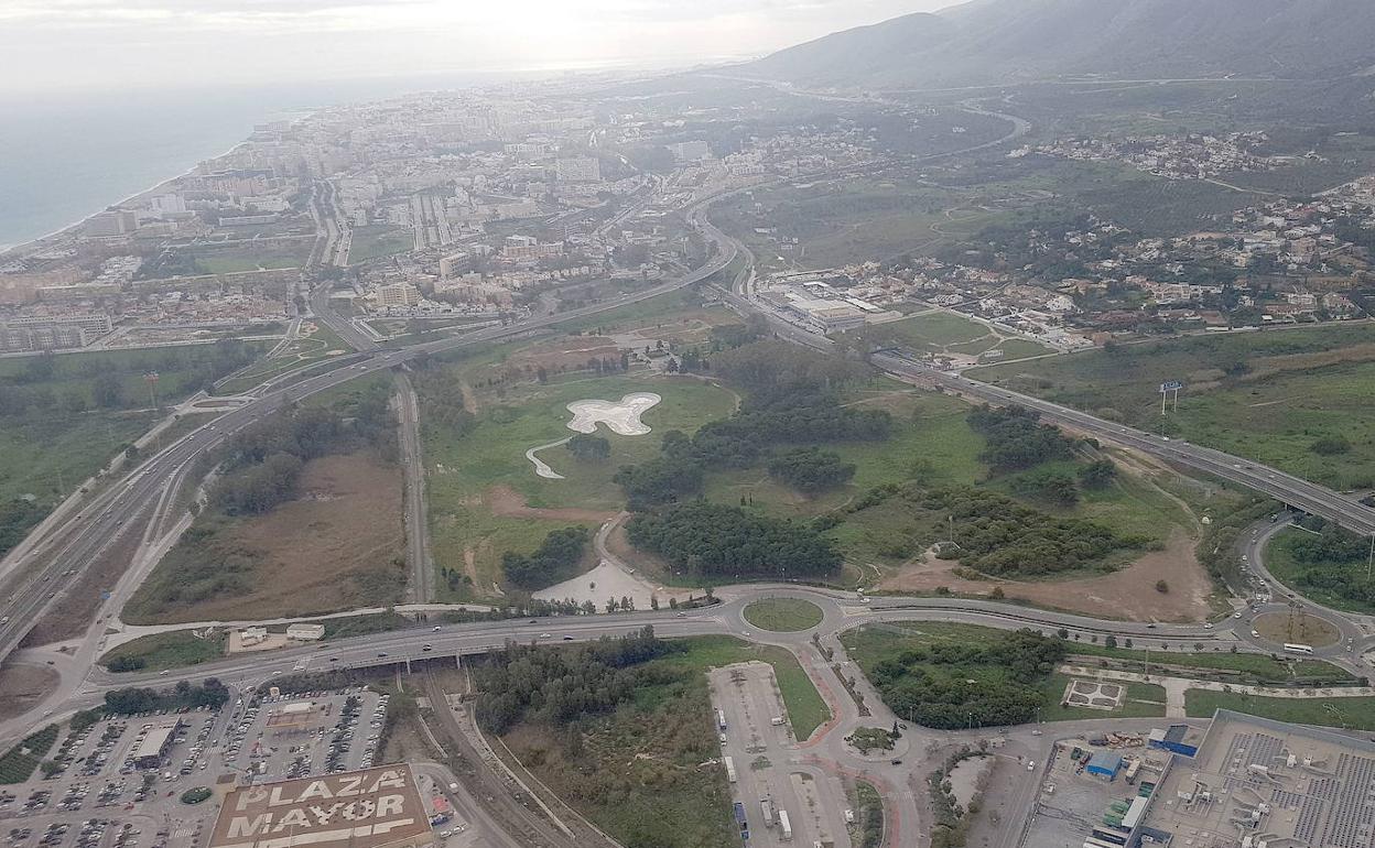 Vista aérea de los terrenos del antiguo campamento Benítez. 