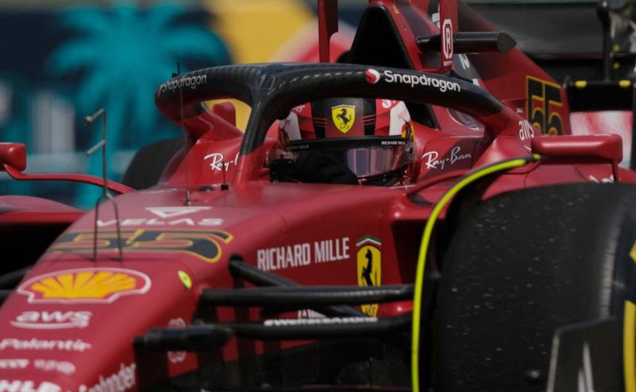 Sainz durante los entrenamientos del GP de Miami.