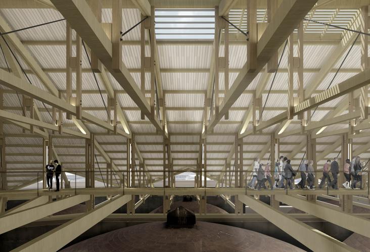 Recreación de la parte interior de la cubierta, que podrá ser visitable.