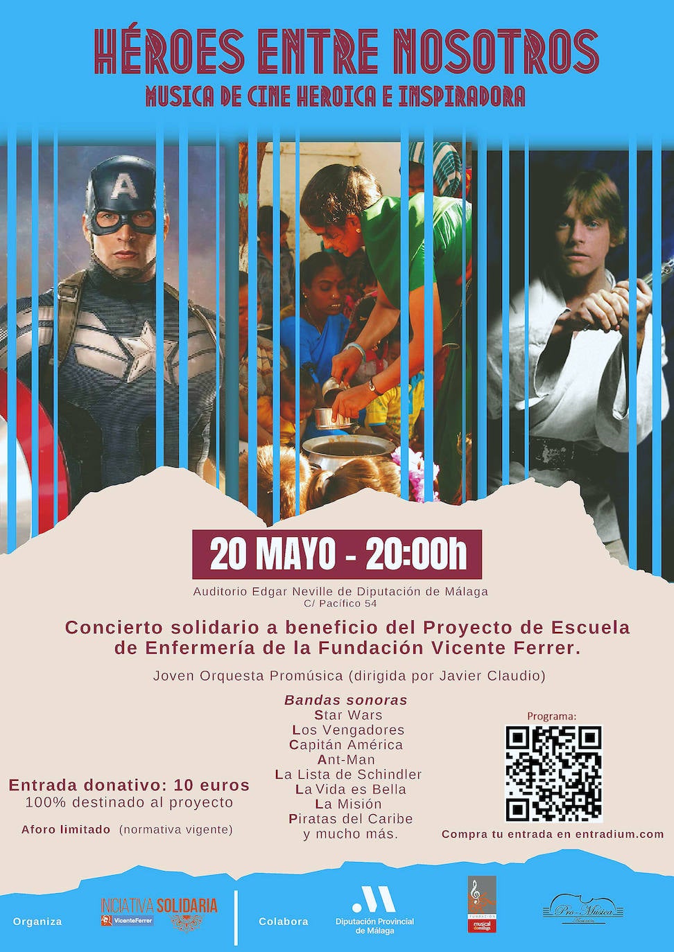 'Héroes entre nosotros', música de cine en Málaga a beneficio de la Fundación Vicente Ferrer