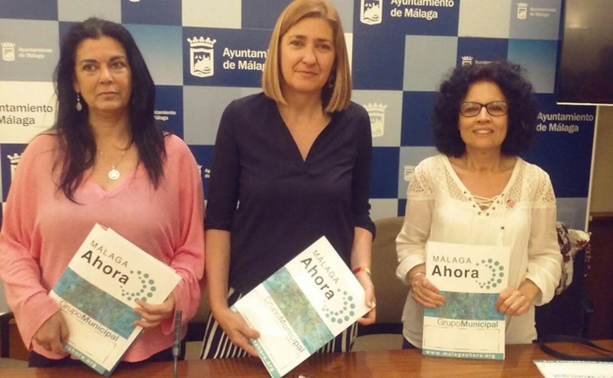 Tres concejalas del extinto grupo Málaga Ahora, Rosa Galindo, Ysabel Torralbo e Isabel Jiménez. 