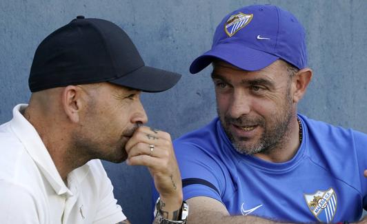 Guede y Manolo Gaspar, en un entrenamiento.