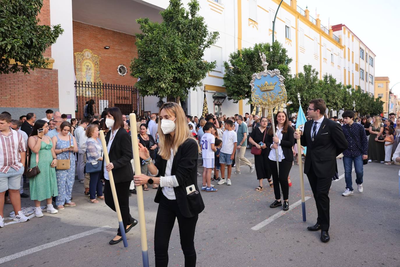 Procesión de María Auxiliadora por las calles de Málaga. 