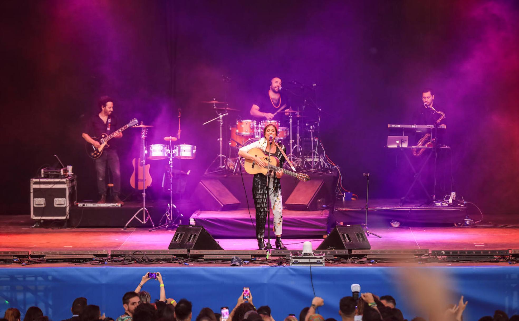 María Pelae, durante su actuación. 
