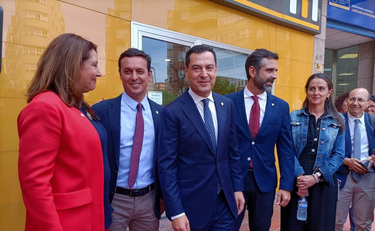 El presidente andaluz y candidato del PP a la reelección, Juanma Moreno, en Almería. 