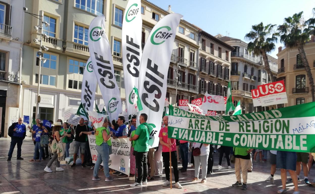 Concentración de este miércoles en la Plaza de la Constitución. 