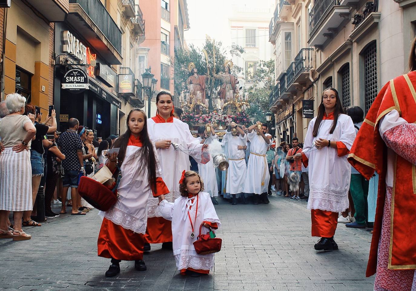 Procesión de los Santos Patronos por el Centro de Málaga. 