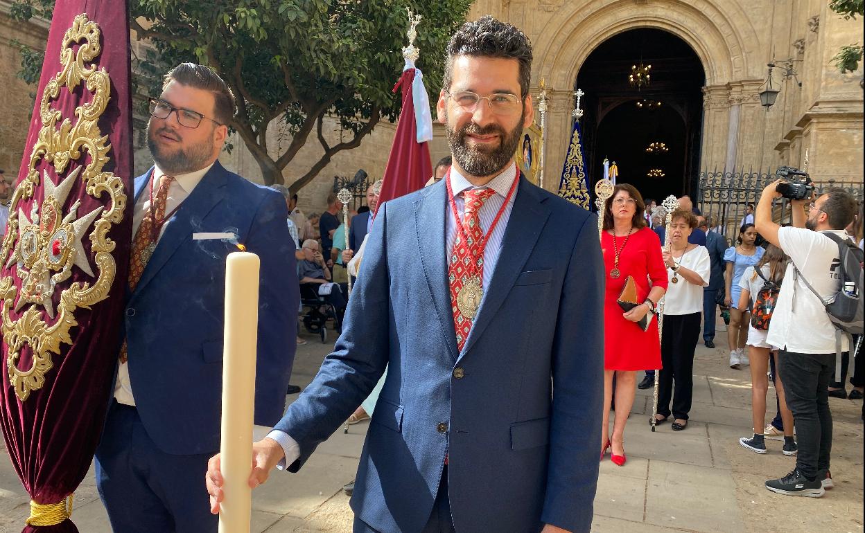 Cerezo, en la procesión del Corpus Christi con su Archicofradía de los Dolores de San Juan. 