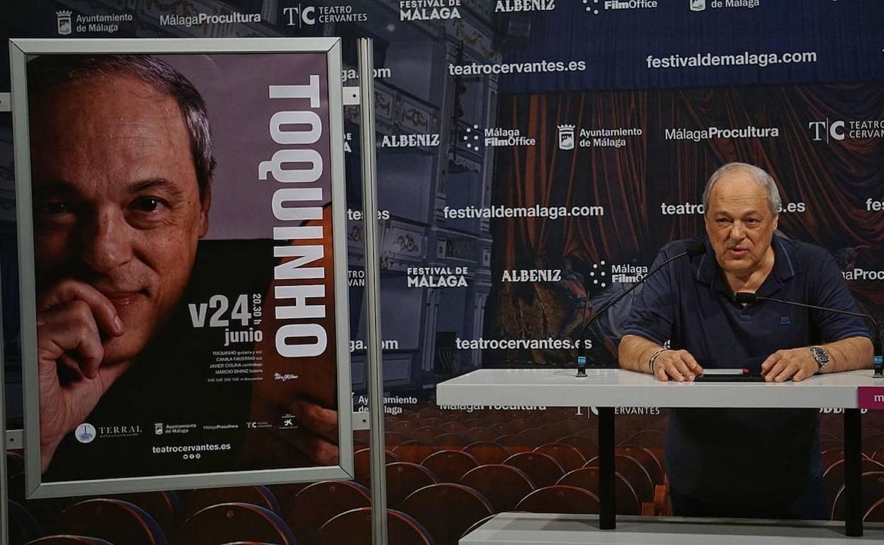 Toquinho, en el Salón Rossini del Cervantes, horas antes del concierto. 