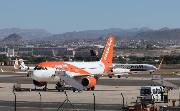 Aviones de EasyJet, en Málaga 