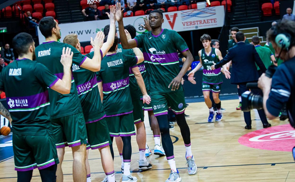 Yannick Nzosa, durante una presentación con el Unicaja. 