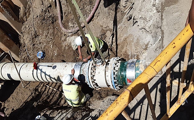 Instalación de la nueva tubería. 