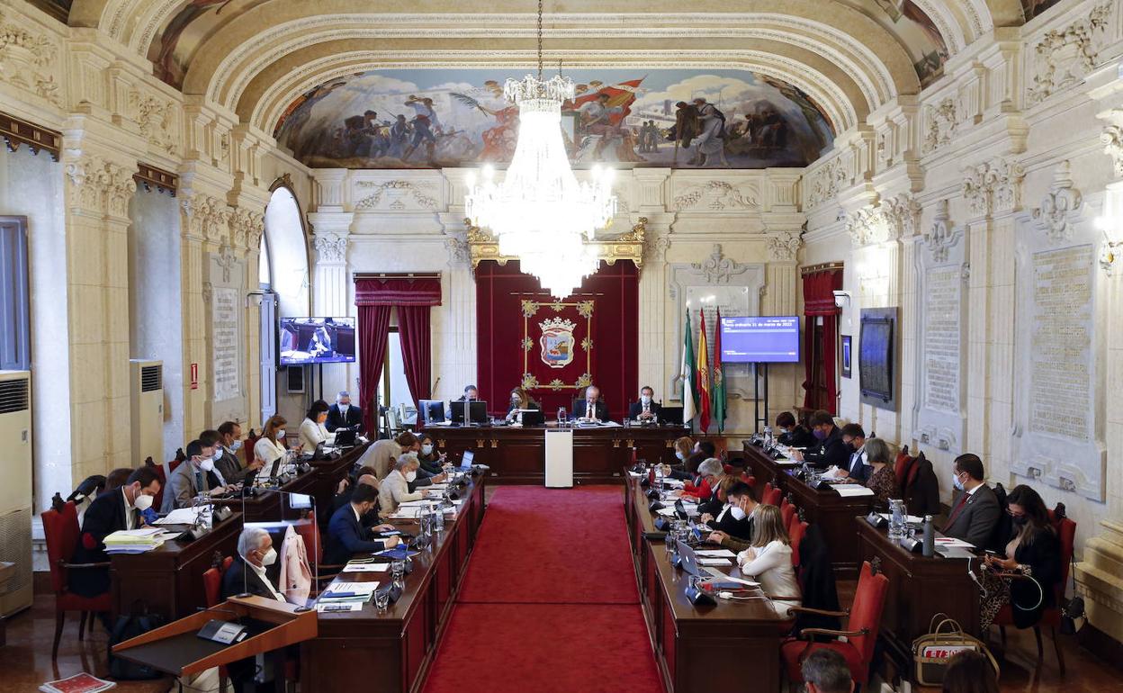 Sesión plenaria del Ayuntamiento de Málaga. 