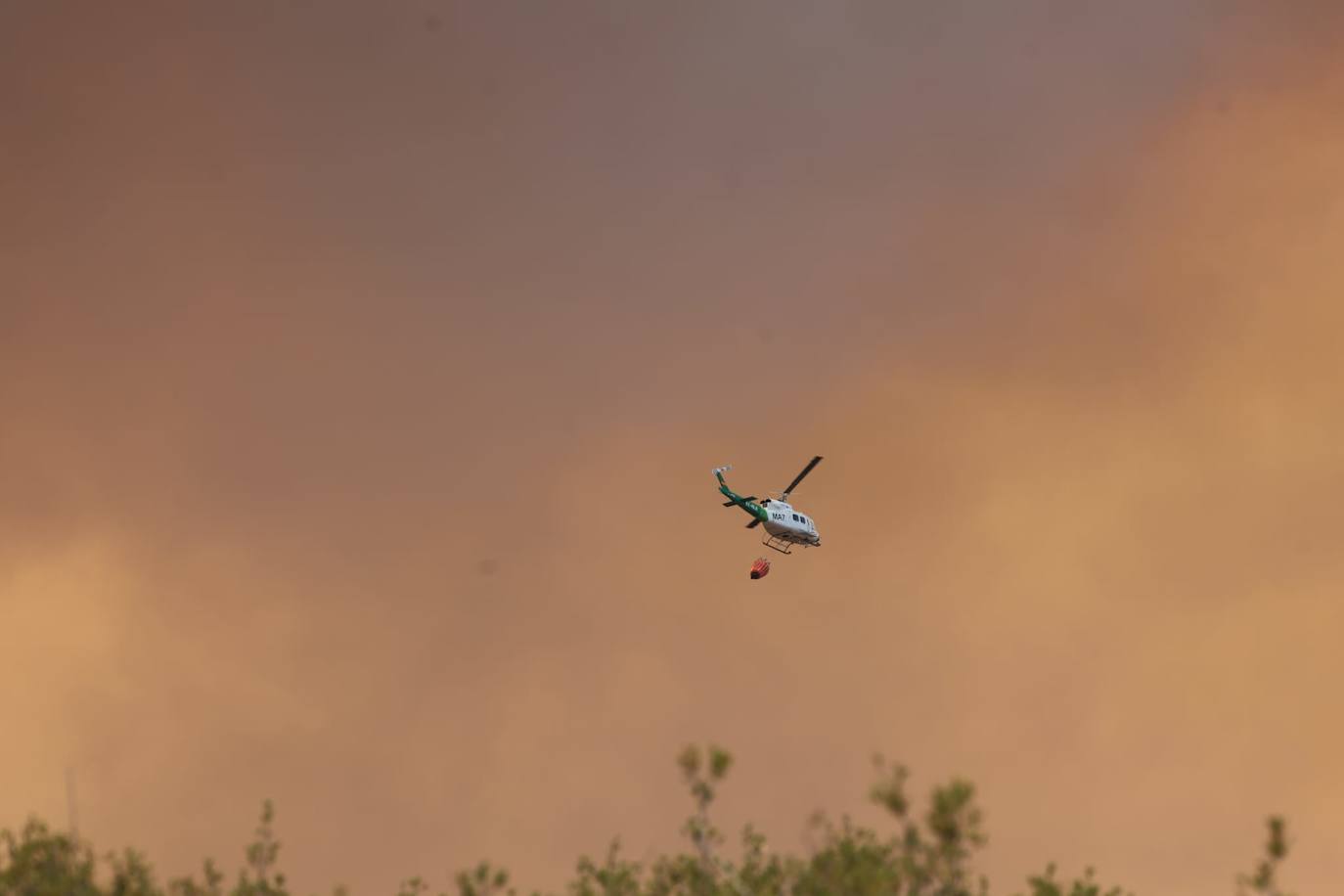 Vista del incendio desde la zona de Alhaurín de la Torre 