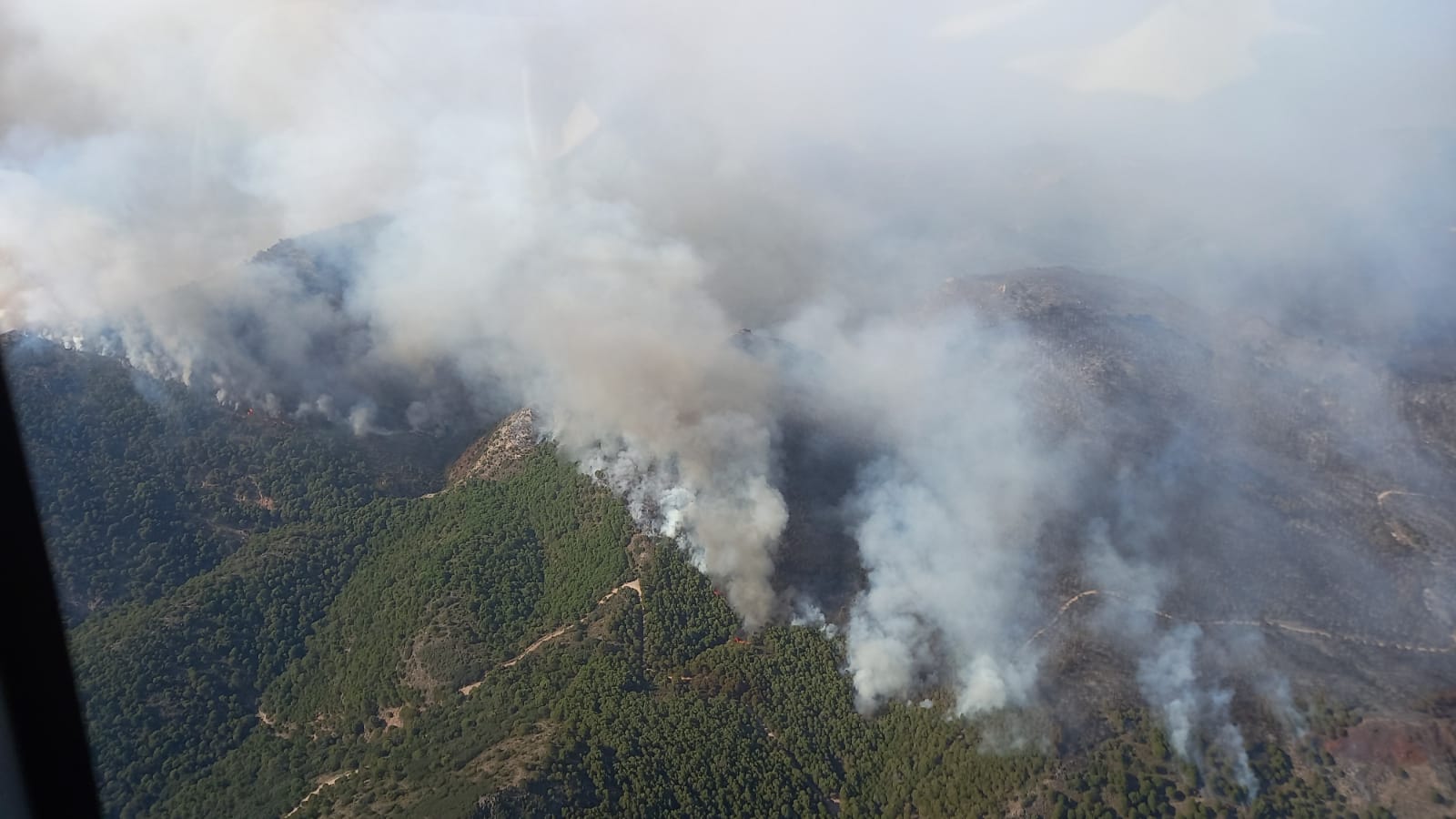 Imagen del incendio de Alhaurín el Grande desde el cielo.