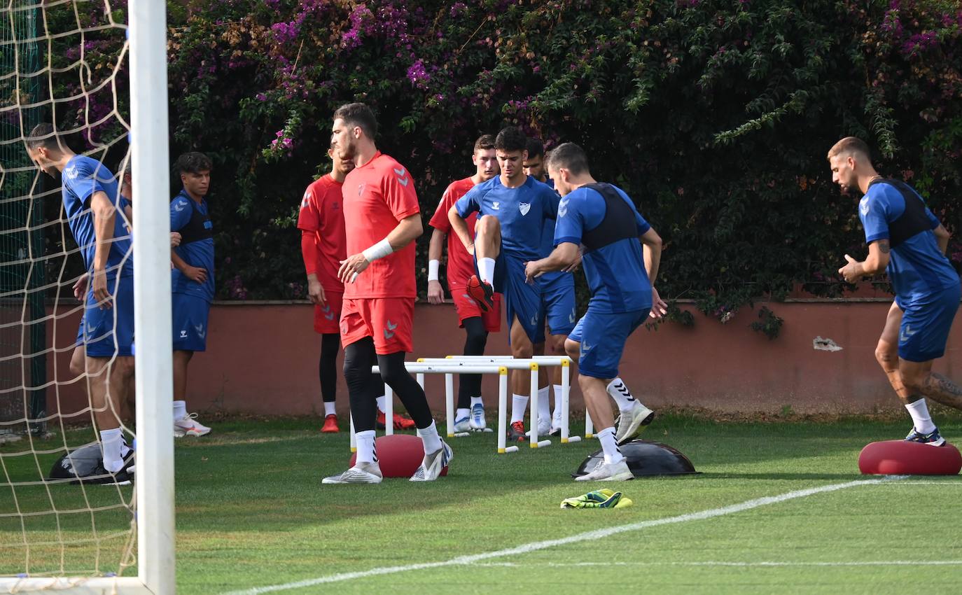 La expedición blanquiazul, lideraba por el técnico Pablo Guede, está formada por 30 jugadores. La lista completa la componen los profesionales Manolo Reina, Rubén Yáñez, Esteban Burgos, Ramalho, Juande, Juanfran, Bustinza, Javi Jiménez, Peybernes, Escassi, Genaro, Ramón, Febas, Luis Muñoz, Jozabed, Álex Gallar, Rubén Castro, Fran Sol y Pablo Chavarría; los canteranos Carlos López, Arturo, Andrés Caro, Víctor Olmo, Moussa, Dani Lorenzo, Issa Fomba, Haitam, Álex Rico y Loren; y el delantero a prueba, Adrián López, quien aspira a tener ficha. El equipo malaguista se hospeda en el complejo hotelero Sol Marbella Estepona Atalaya Park, que cuenta con sus propias instalaciones deportivas para desarrollar los entrenamientos.