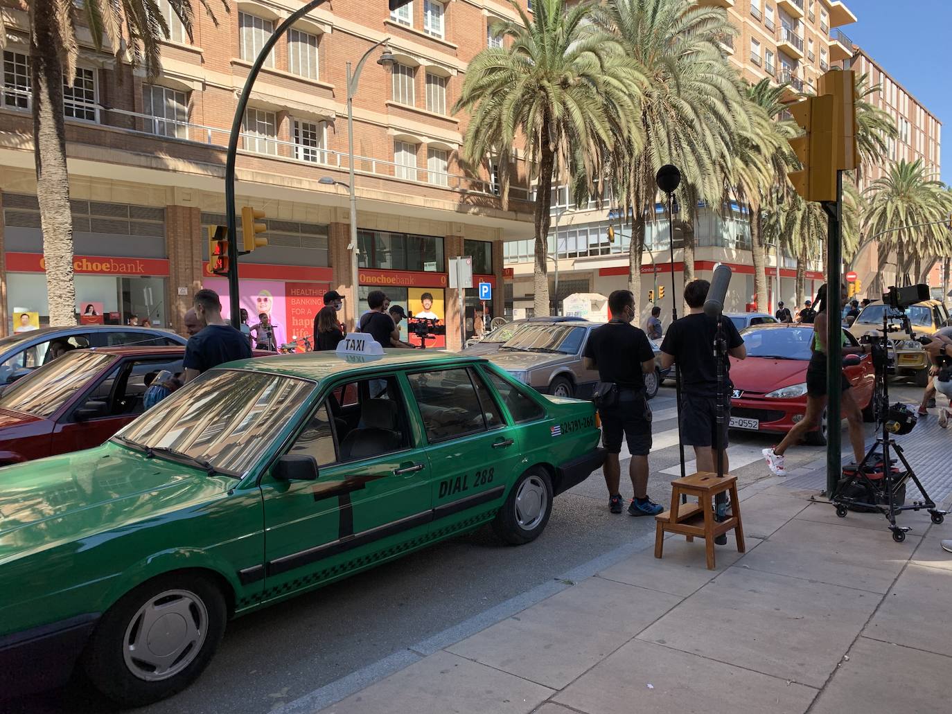 Parte del rodaje de la serie de Netflix este domingo en Málaga 