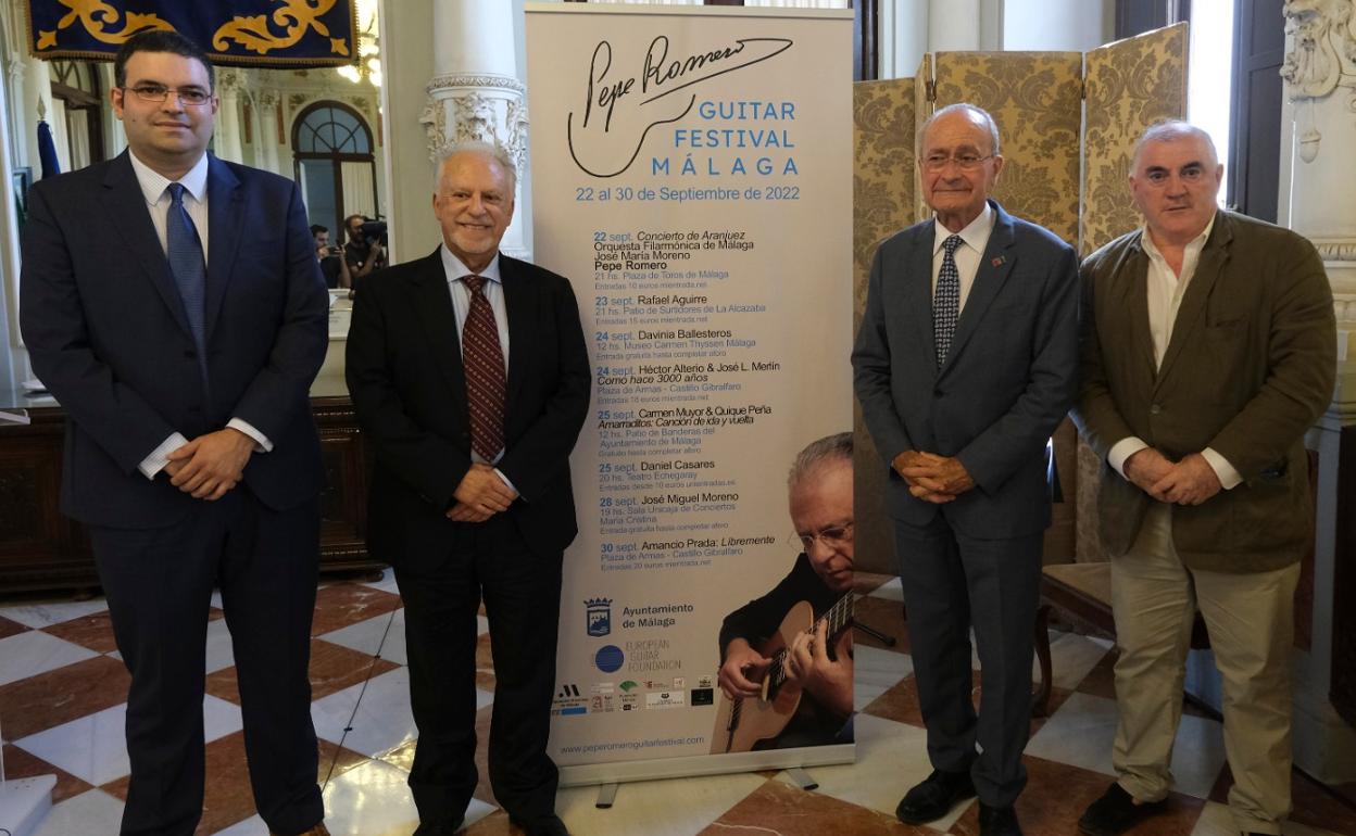 Vicente Coves, Pepe Romero, Francisco de la Torre y Manuel Marmolejo, en la presentación del festival. 