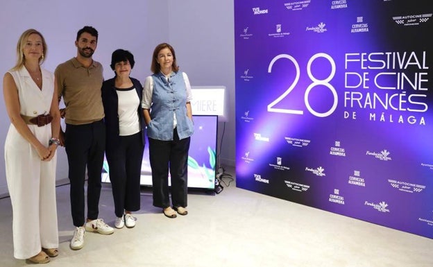 Teresa Álvarez Rey (Caja Rural del Sur), Hédi Saïm (Alianza Francesa), Tecla Lumbreras (UMA) y Berta González de Vega (área de Cultura del Ayuntamiento).