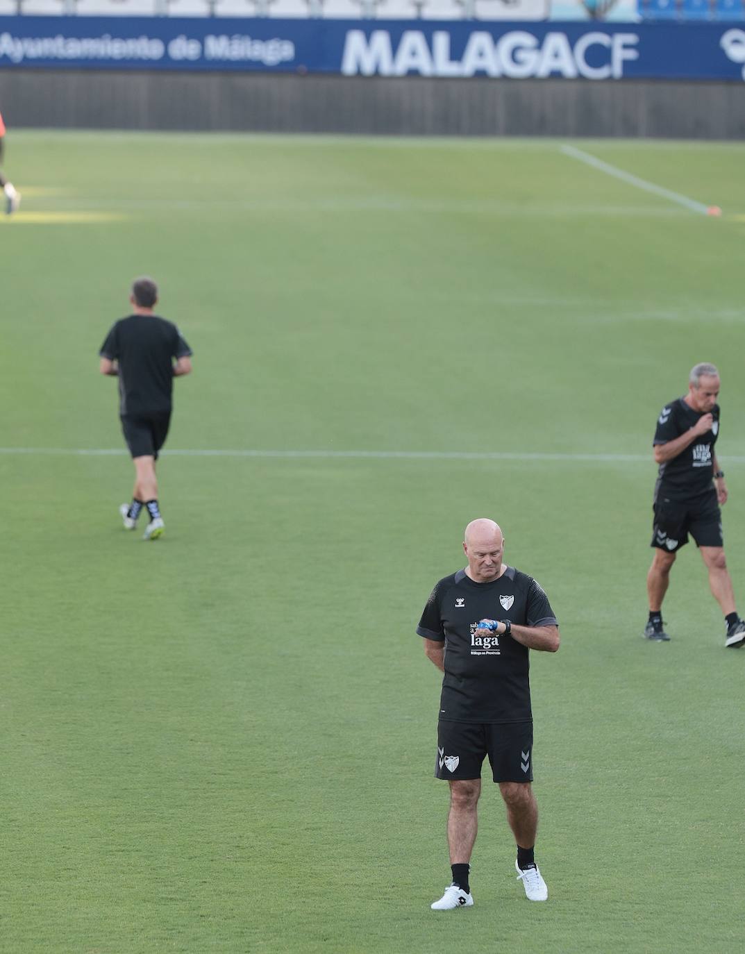 Primer entrenamiento de Pepe Mel como técnico del Málaga. 