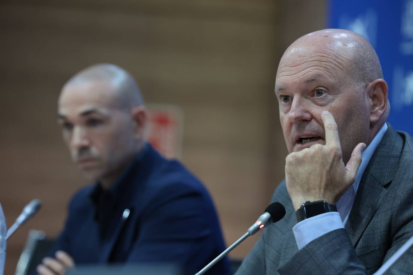 Presentación de Pepe Mel como nuevo entrenador del Málaga. 