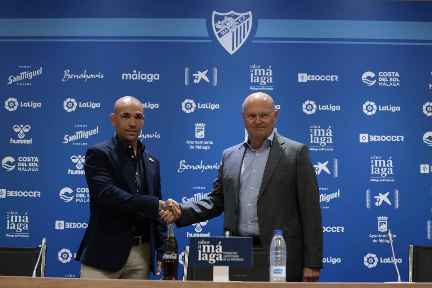 Presentación de Pepe Mel como nuevo entrenador del Málaga. 
