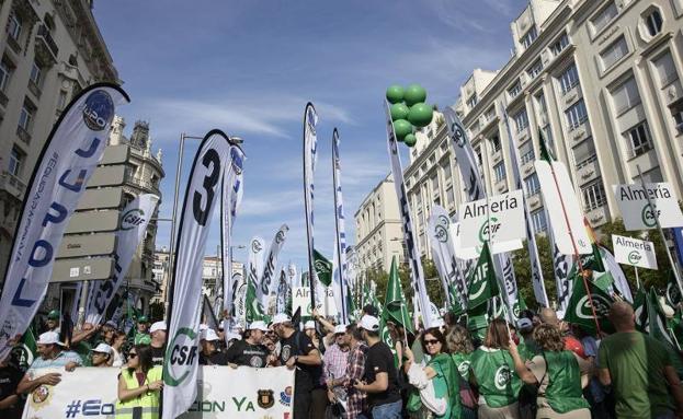 Manifestación en Madrid a favor de la subida salarial y los servicios públicos. 